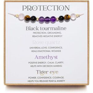 Empath Protection Bracelet for Women with Healing Stones, Adjustable Size, Spiri